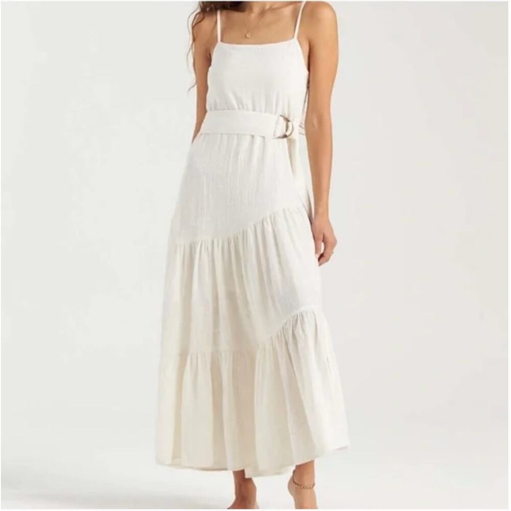 Billabong Crystal Tides Island Spirit Cotton Tier Dress Sz M